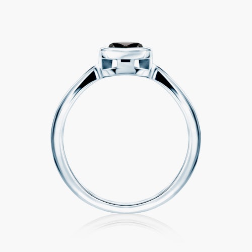 Pierścionek zaręczynowy SAVICKI: białe złoto, czarny diament